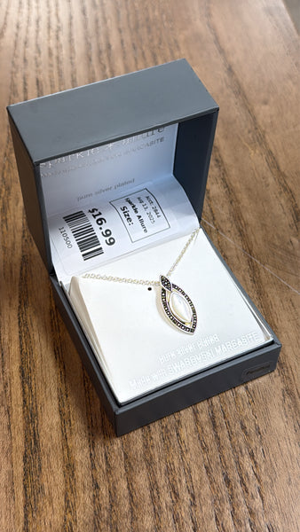 New Sparkle Allure Silver Plated Swarovski Marcasite Necklace