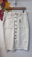 Sonoma White Denim Button Front Skirt, 10