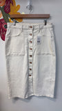 Sonoma White Denim Button Front Skirt, 10