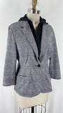 Ci Sono Black Hooded Zip Front Jacket, L