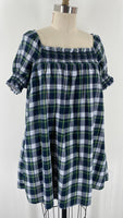 American Eagle Green Plaid Pocket Dress, M