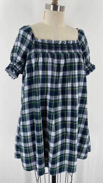 American Eagle Green Plaid Pocket Dress, M