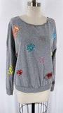Tiny Gray with Sequin Accents Sweatshirt, M