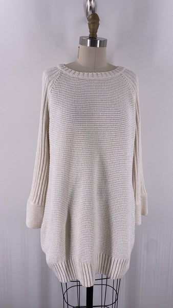 Allison Brittney White/Ivory Chenille Tunic Sweater, L