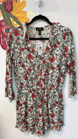 New Jessica Simpson Floral Long Sleeve Romper, S