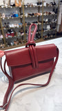 Genuine Leather Burgundy Crossbody Bag, 9"x5"