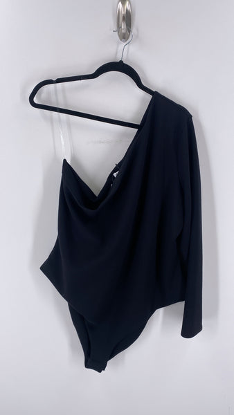 New Future Collective Black One Shoulder Bodysuit, 2X