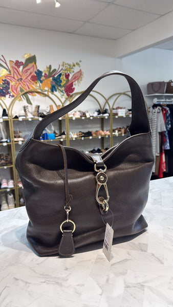 Dooney & Bourke Brown Lock Sac Shoulder Bag, 12.5"x15"