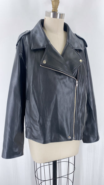 INC Black Faux Leather Jacket, 2X