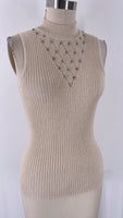 Carmen Marc Valvo Gold Sweater Top, L
