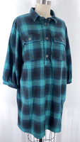 Gap Green/Blue Plaid Flannel Mini Dress, L