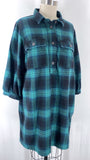 Gap Green/Blue Plaid Flannel Mini Dress, L