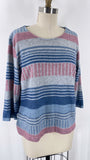 Alfred Dunner Blue/Pink Top, L Petite