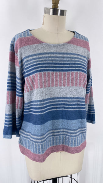 Alfred Dunner Blue/Pink Top, L Petite