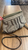 B. Makowsky Gray Leather Crossbody Bag, 9.5"x7"