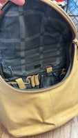 Maxx New York Tan Leather Crossbody Bag, 11"x11"