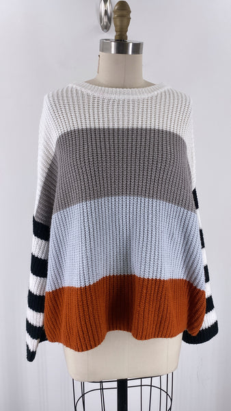 Stripe Oversized Sweater, M