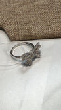 Sterling Silver CZ Bow Ring, 11