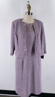 New Brianna Milay 2pc Lavender Dress + Jacket, 14