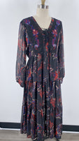 Reba Black Print Dress, L