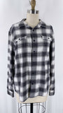 Lucky Brand Plaid Button Front Top, M