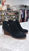 Toms Black Wedge Boots, 8.5