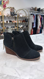 Toms Black Wedge Boots, 8.5