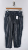 Abercrombie & Fitch High Rise Ankle Straight Faux Leather Jeans, 10