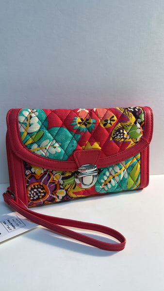 Vera Bradley Pink Wristlet Wallet, 7"x4.5"