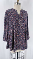 Cocomo Blue Floral Top, 1X