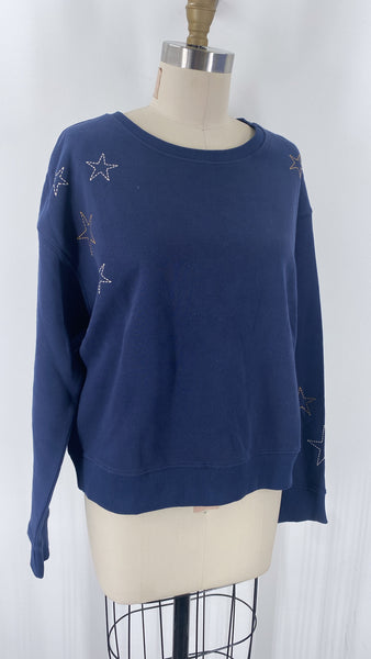 New Pact Navy Star Sweatshirt, L