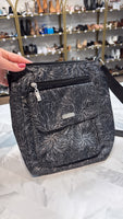Baggallini Black Print Crossbody Bag, 10"x10"