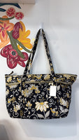 Vera Bradley Black/Yellow Tote Bag, 23"x12"