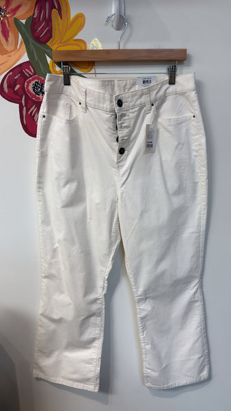 New Style & Co Winter White Corduroy Mid Rise Jeans, 16