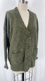 a.n.a. Green Button Front Pocket Cardigan, M Petite