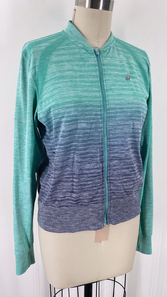 Asics Green Ombre Zip Front Jacket, M
