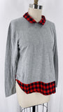 J. Crew Gray/Buffalo Plaid Sweater, M