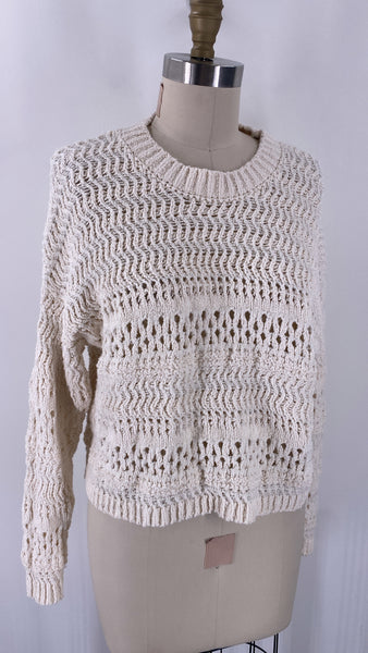 Forever 21 Ivory Open Stitch Sweater, S