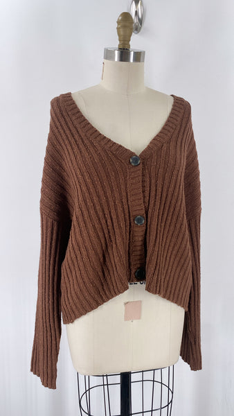 New American Eagle Brown Cardigan, M