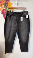New Good American Black "Good Mom" High Rise Jeans, 14 (retail $149)
