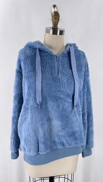 Blue Hoodie Pullover, M
