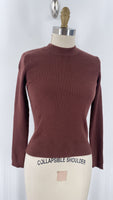 New Lascana Brown Ribbed Fitted Sweater, 10