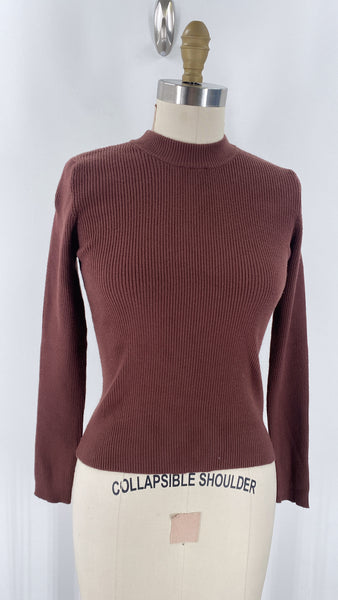New Lascana Brown Ribbed Fitted Sweater, 10