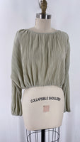 Gianni Bini Pleated Cropped Top, L