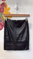 White House Black Market Black Faux Leather Skirt, 00