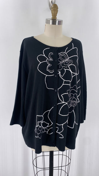 New CJ Banks Black Cardigan, 3X