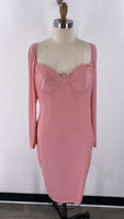 New Fashion Nova Pink Vivi Mesh Midi Dress, 1X