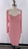 New Fashion Nova Pink Vivi Mesh Midi Dress, 1X