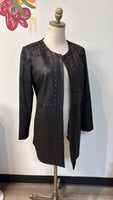 Lena Gabrielle Black Open Front Jacket, 6