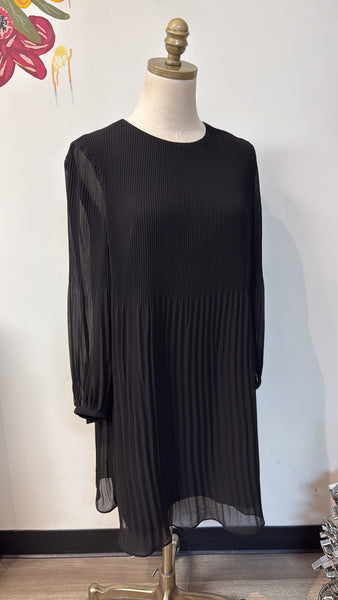 New Nine West Black Pleated Dress, S